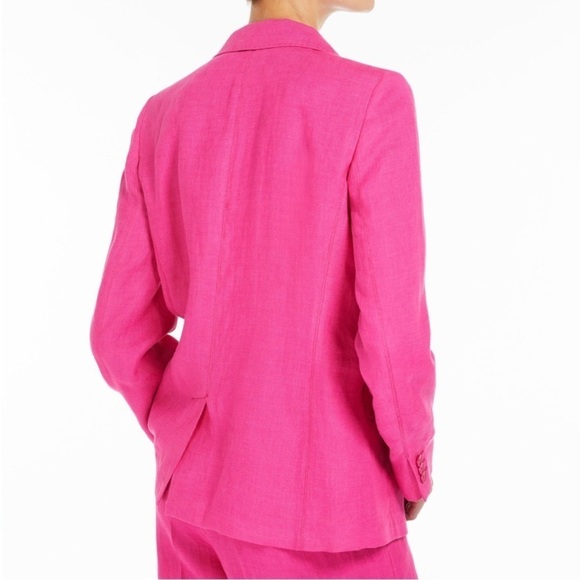 WEEKEND MAX MARA Nalut Linen Canvas Single Breast Blazer Size 8 Fuchsia $575 NWT - Picture 16 of 16